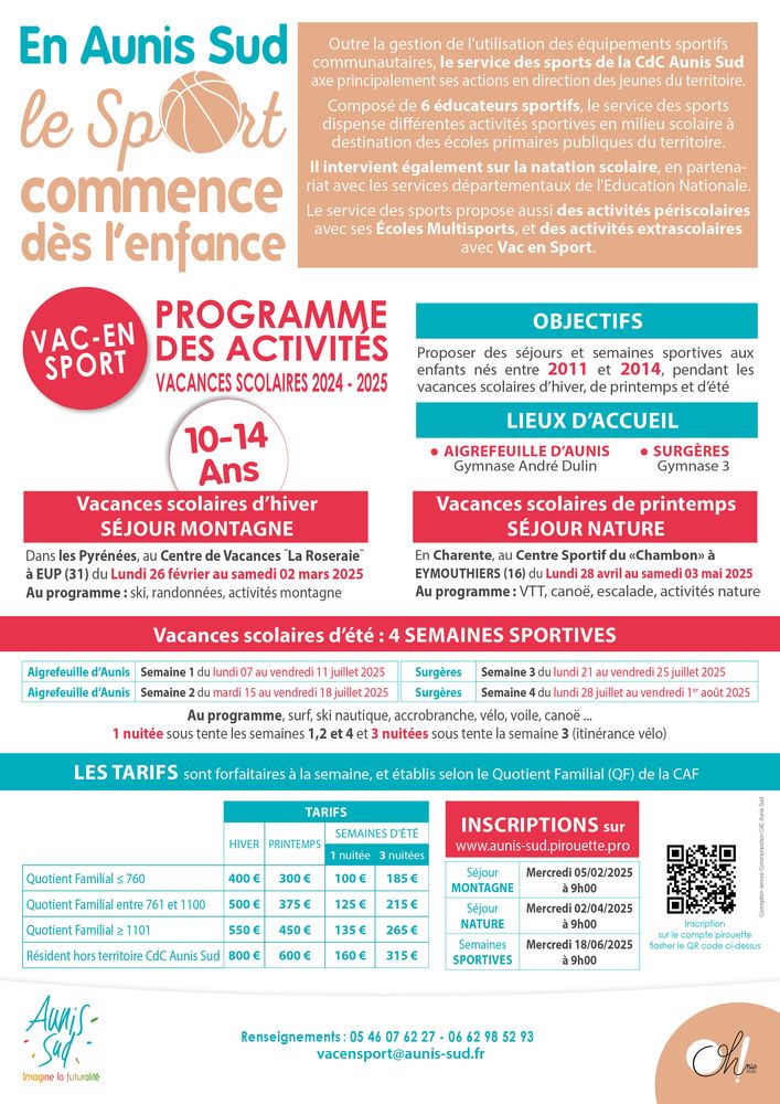 RVB Sport programme VAC 2024 2025 Redim