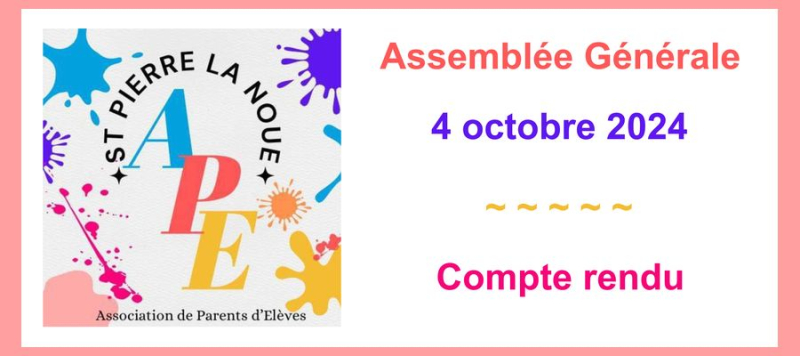 Retour sur l&#039;Assemblée Générale de l&#039;APE