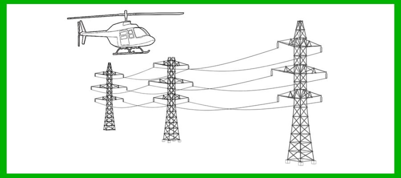 Visite de lignes en hélicoptère